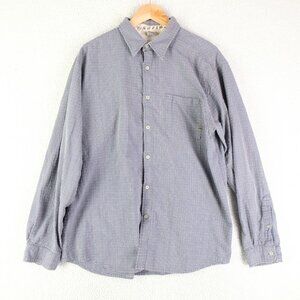 The North Face Shirt Mens Large Blue White Check Long Sleeve Button Up Outdoor